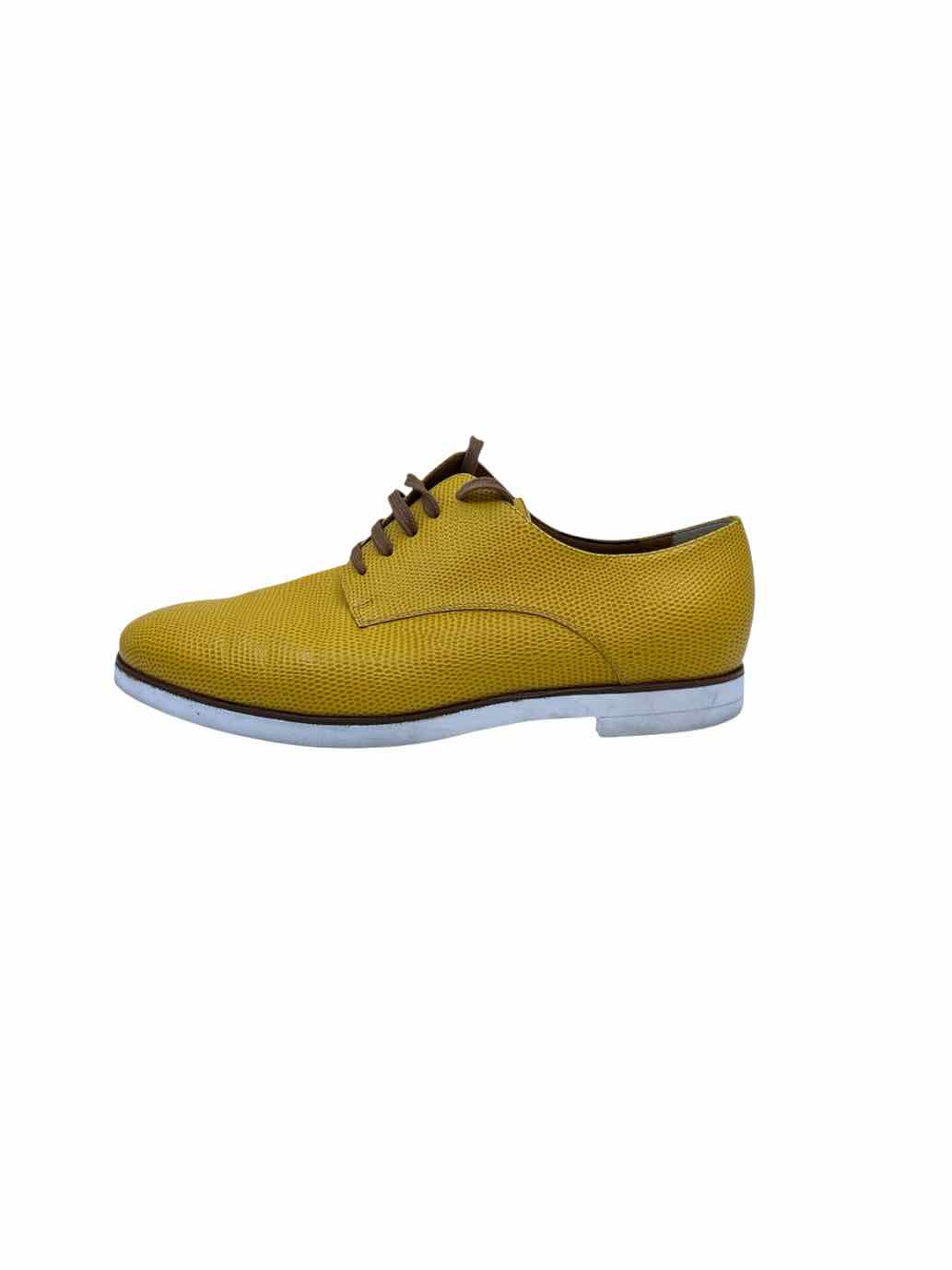 FENDI Size 8.5 Mustard Lizard Oxfords
