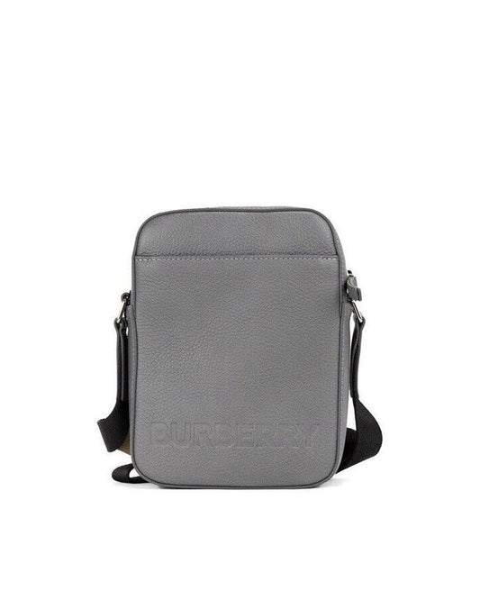 Burberry Small Leather Crossbody Bag Grey ONE SIZE Charcoal