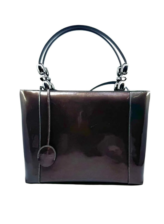 CHRISTIAN DIOR Brown Patent Leather Handbag