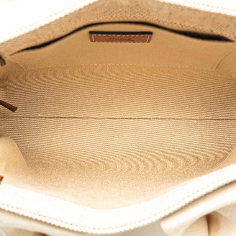 Chloe Woody Small Canvas Leather Handbag