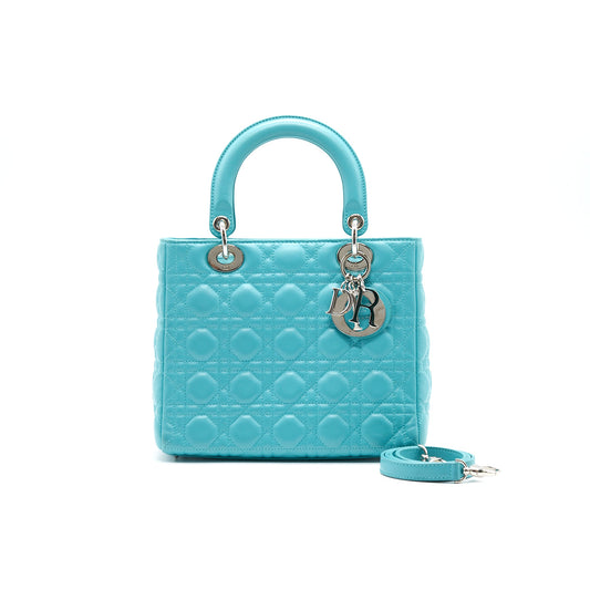 Dior Lady Dior Medium Lambskin Blue