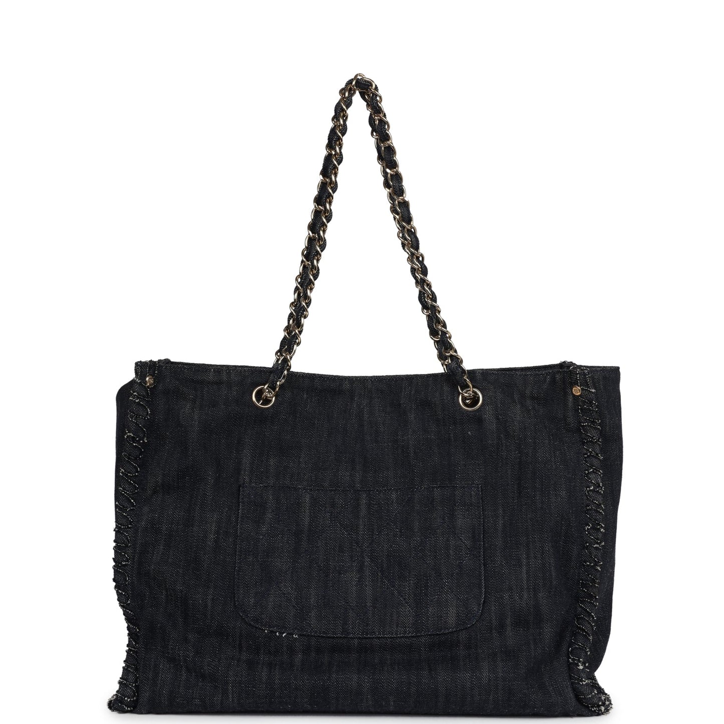 Chanel Night Flight Embroidered Shopping Tote Multicolored Denim Gold Hardware