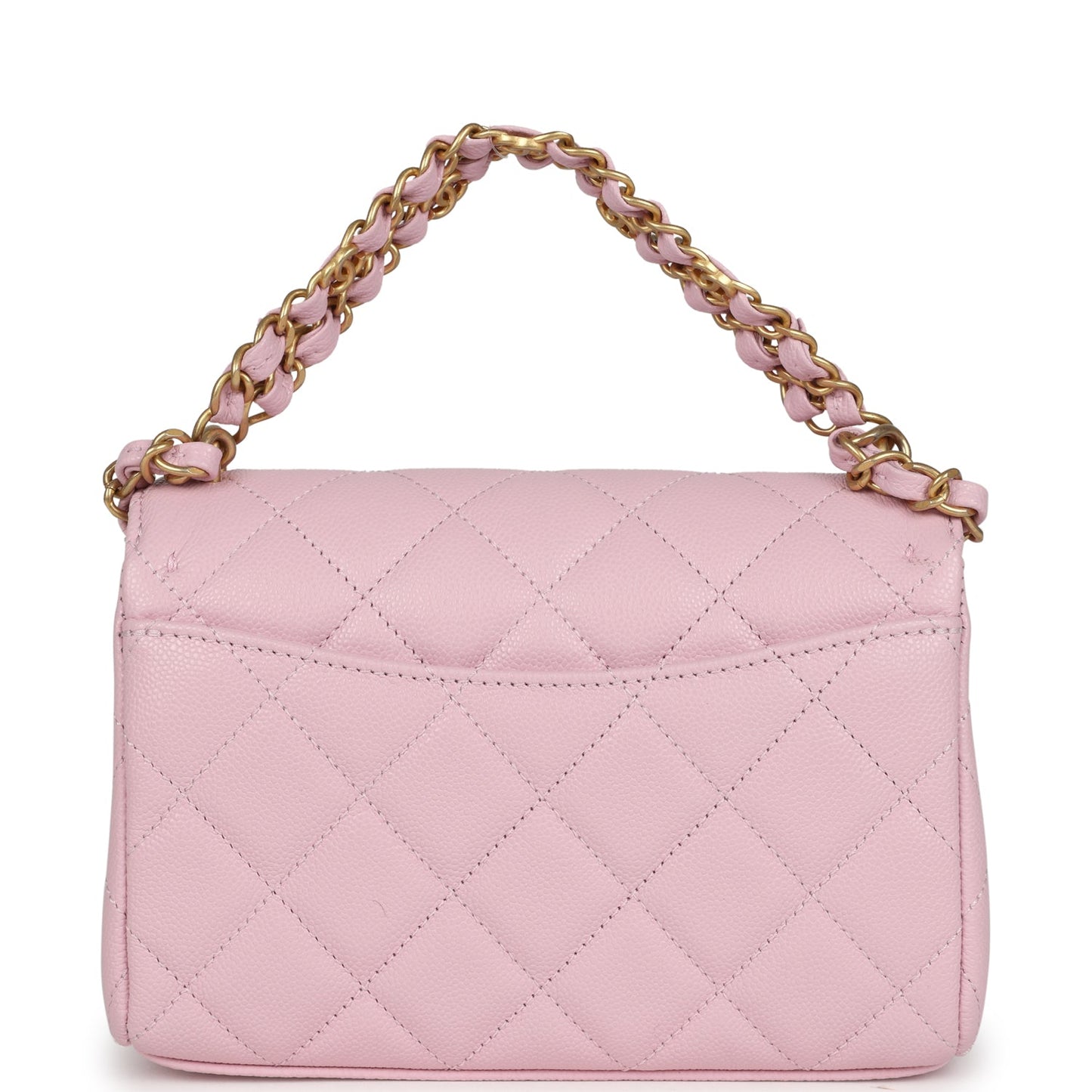 Chanel Mini Flap Bag Light Pink Caviar Brushed Gold Hardware