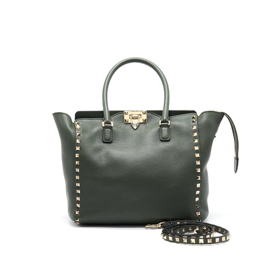 Valentino Rockstud Totebag Olive-Green