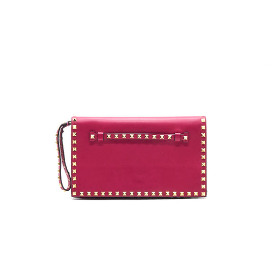 Valentino Rockstud Clutch Pink GHW