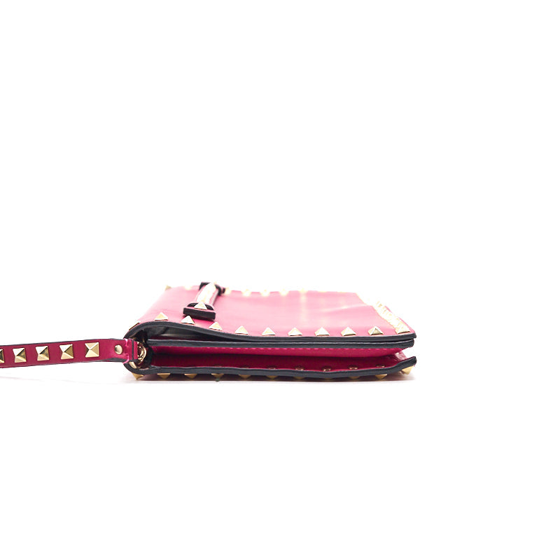 Valentino Rockstud Clutch Pink GHW