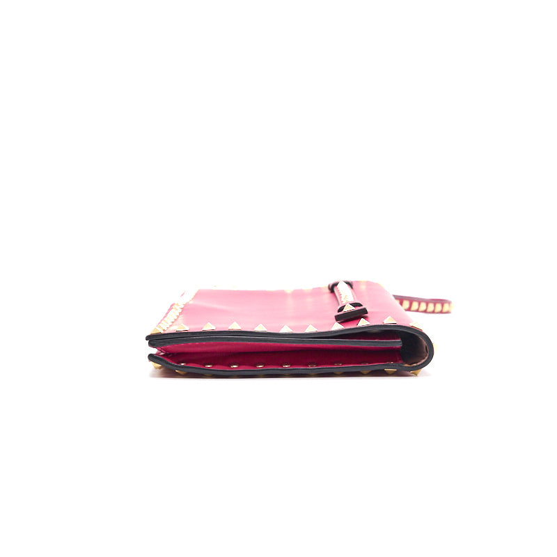 Valentino Rockstud Clutch Pink GHW