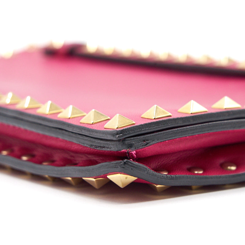 Valentino Rockstud Clutch Pink GHW