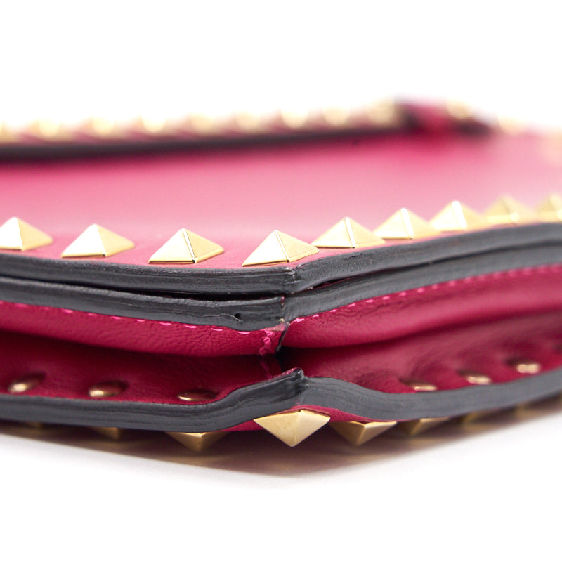 Valentino Rockstud Clutch Pink GHW