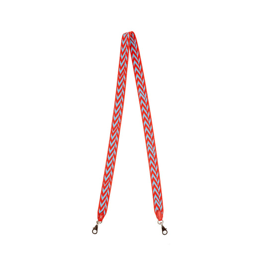 Hermes 105cm Shoulder Strap Canvas / Swift Rouge/Blue SHW Stamp D