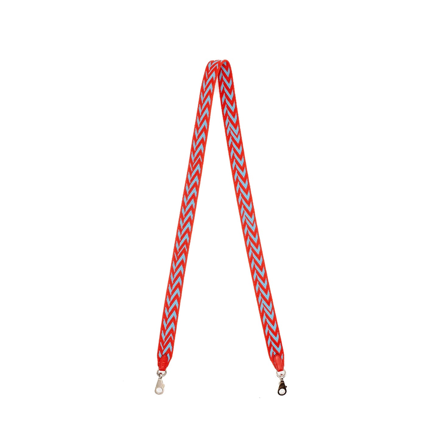Hermes 105cm Shoulder Strap Canvas / Swift Rouge/Blue SHW Stamp D