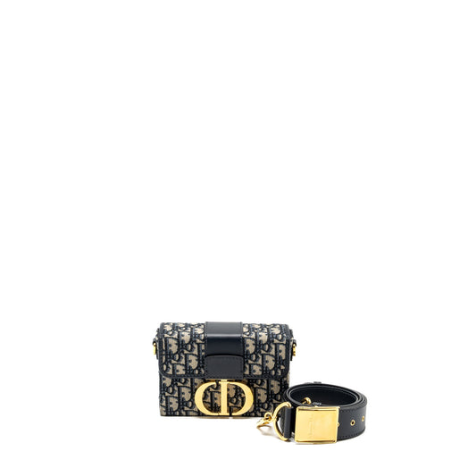 Dior 30 Montaigne box blue oblique jacquard