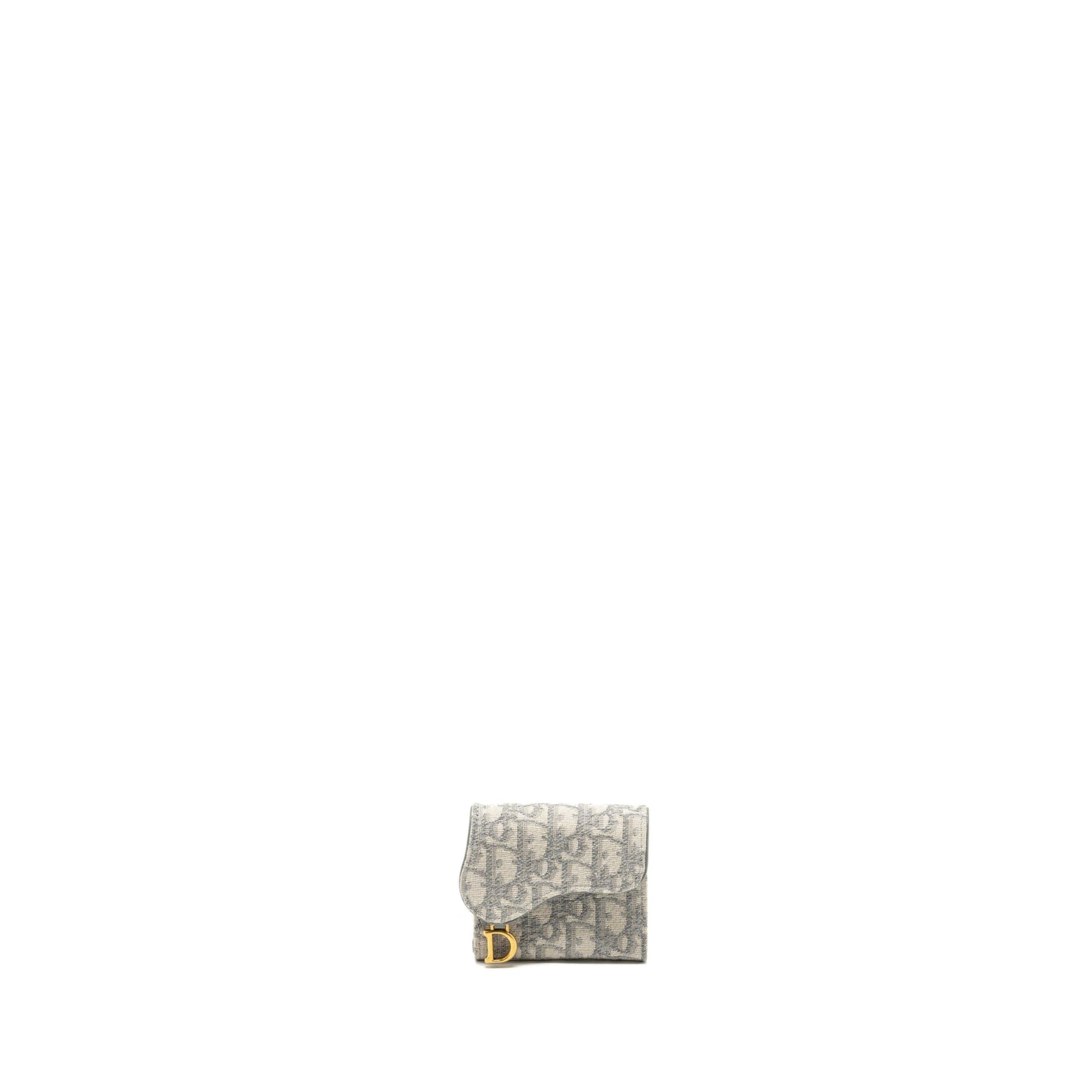Dior saddle lotus wallet grey oblique jacquard