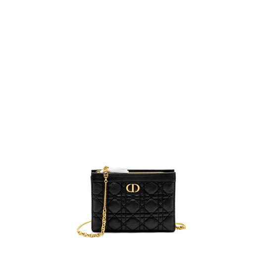 Dior Caro Every Dior Pouch Supple Calfskin Black