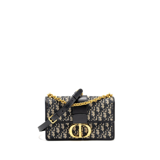 Dior 30 Montaigne Chain Bag Oblique Jacquard Blue