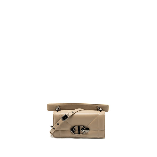 Dior 30 Montaigne Pouch with Shoulder strap lambskin beige black hardware