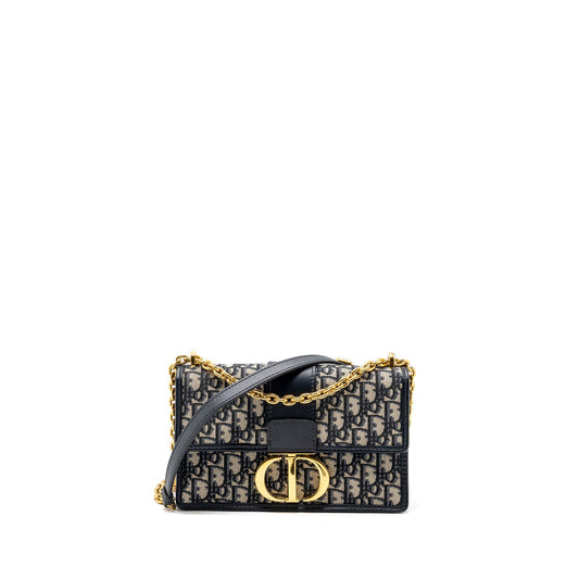 Dior 30 Montaigne Bag Blue Dior Oblique Jacquard Canvas/ Leather