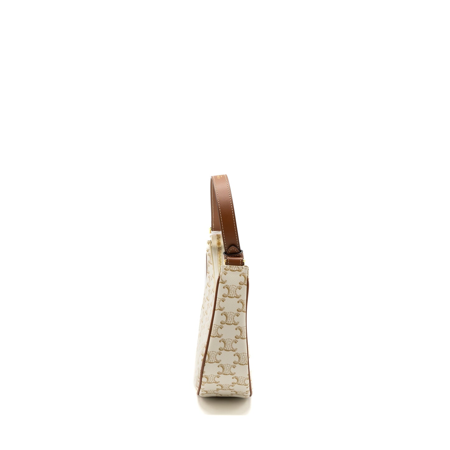 Celine Ava Bag Triomphe Canvas/ Calfskin White