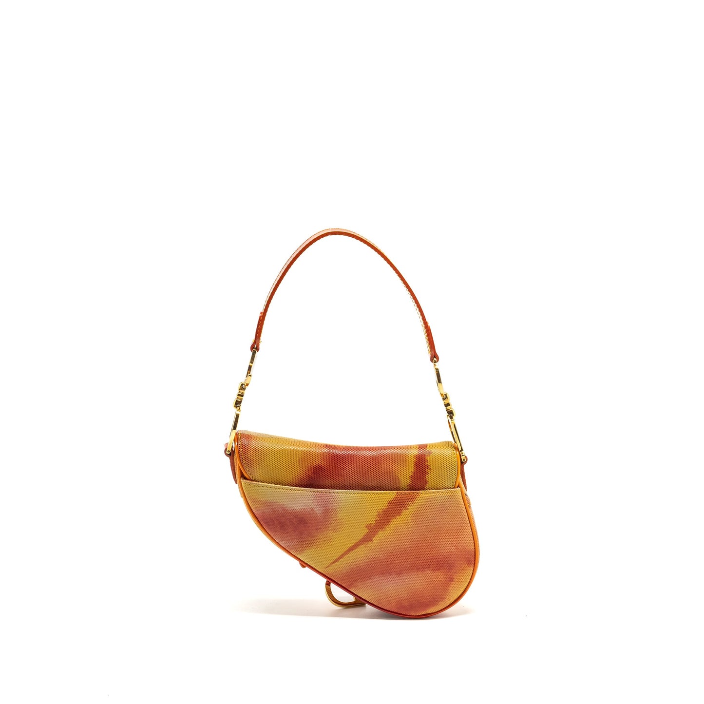 Dior Vintage Mini Saddle Bag Fabric/Leather Multicolour