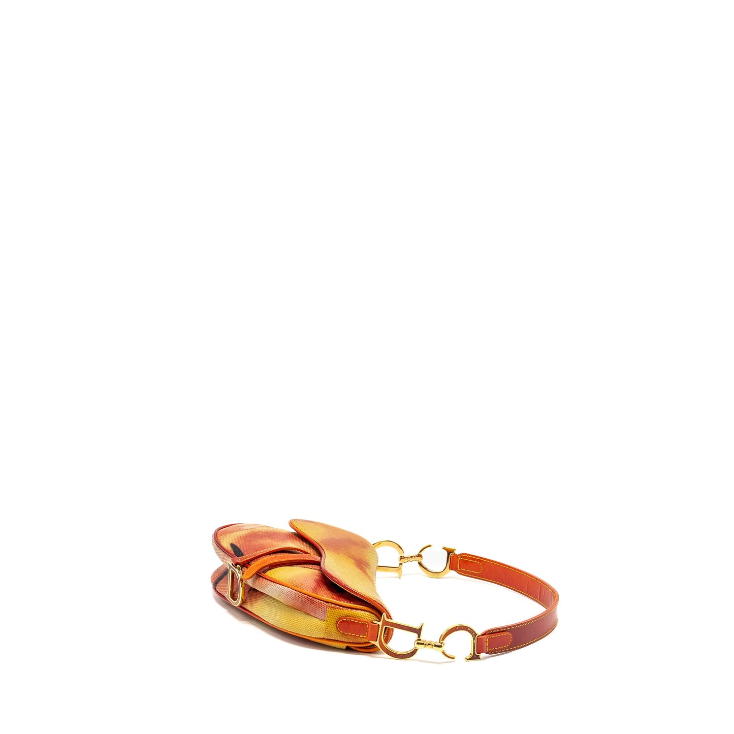 Dior Vintage Mini Saddle Bag Fabric/Leather Multicolour