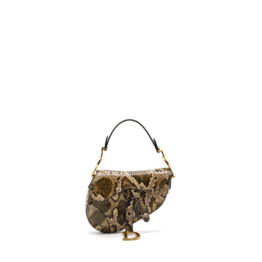 Dior Mini Saddle Bag Python Multicolour