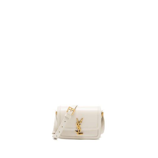 Saint Laurent/YSL Small Solferino Satchel Crossbody Bag White GHW