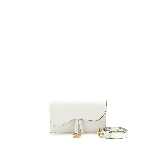 Dior Saddle Belt Pouch Calfskin White