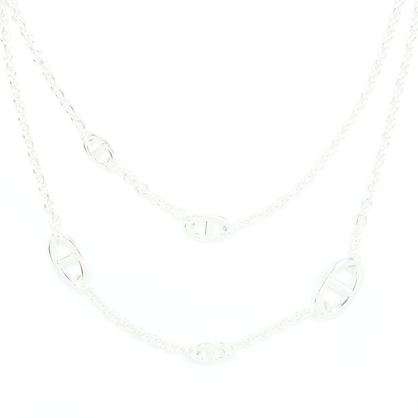 Hermes 120cm Farandole Long Necklace 925 Silver