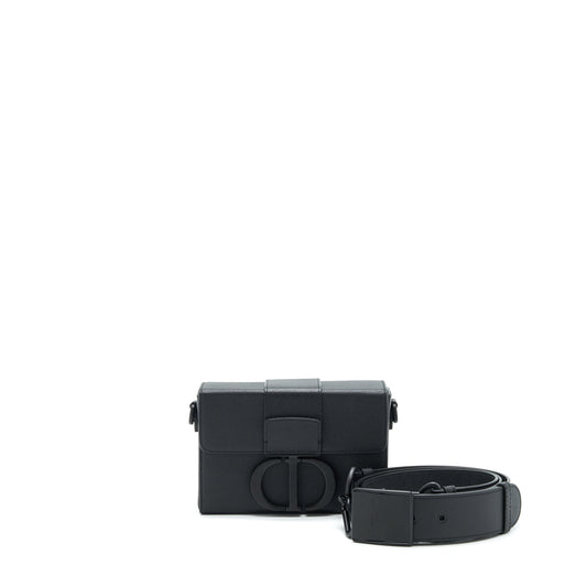 Dior 30 Montaigne Box Bag in Grained Calfskin So Black