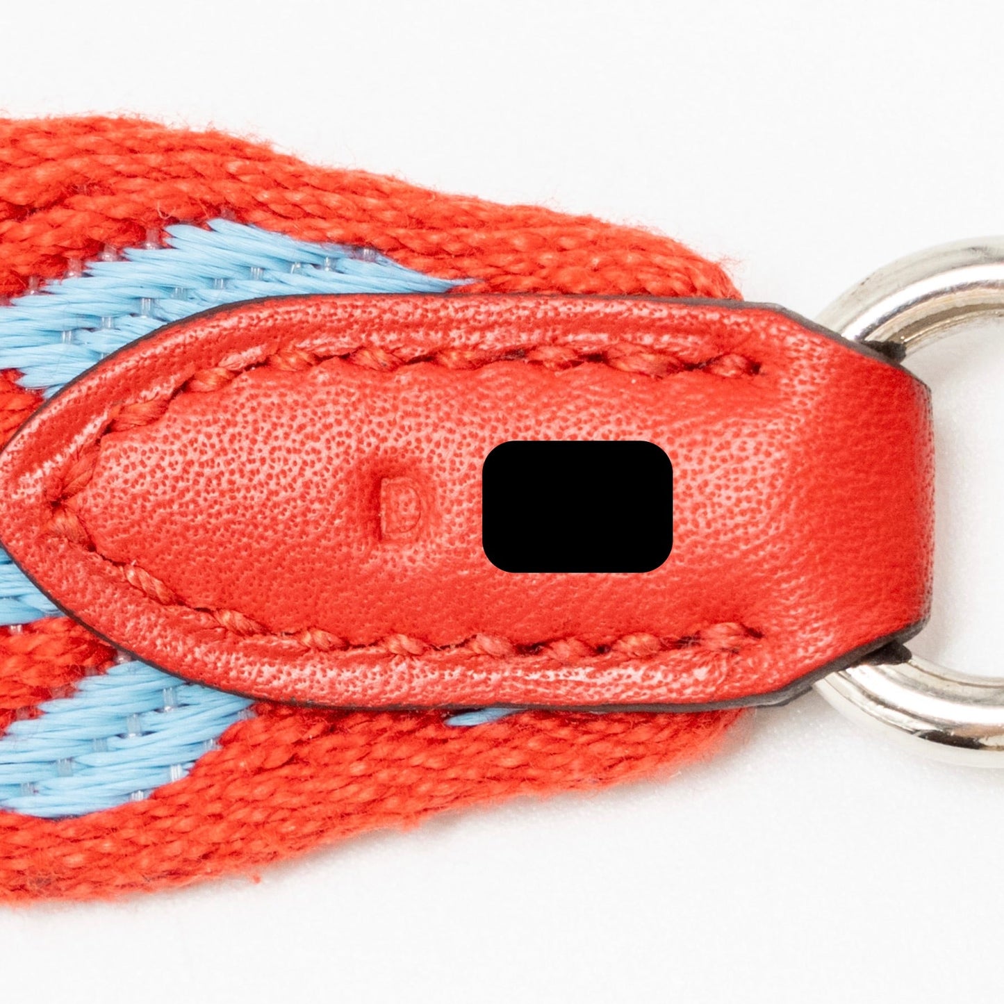 Hermes 105cm Shoulder Strap Canvas / Swift Rouge/Blue SHW Stamp D