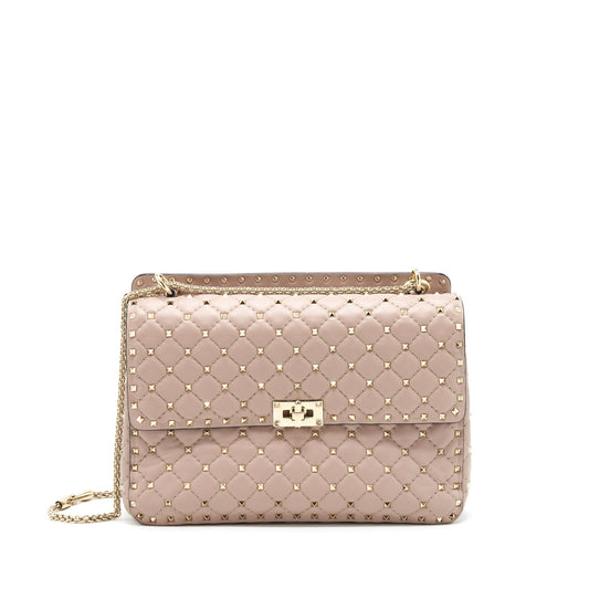 Valentino Rockstud Spike Nappa Leather Crossbody Bags Poudre