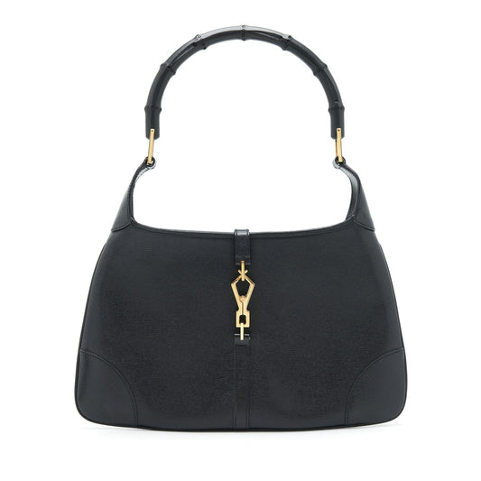 Gucci Vintage Jackie With Bamboo Handle Black GHW