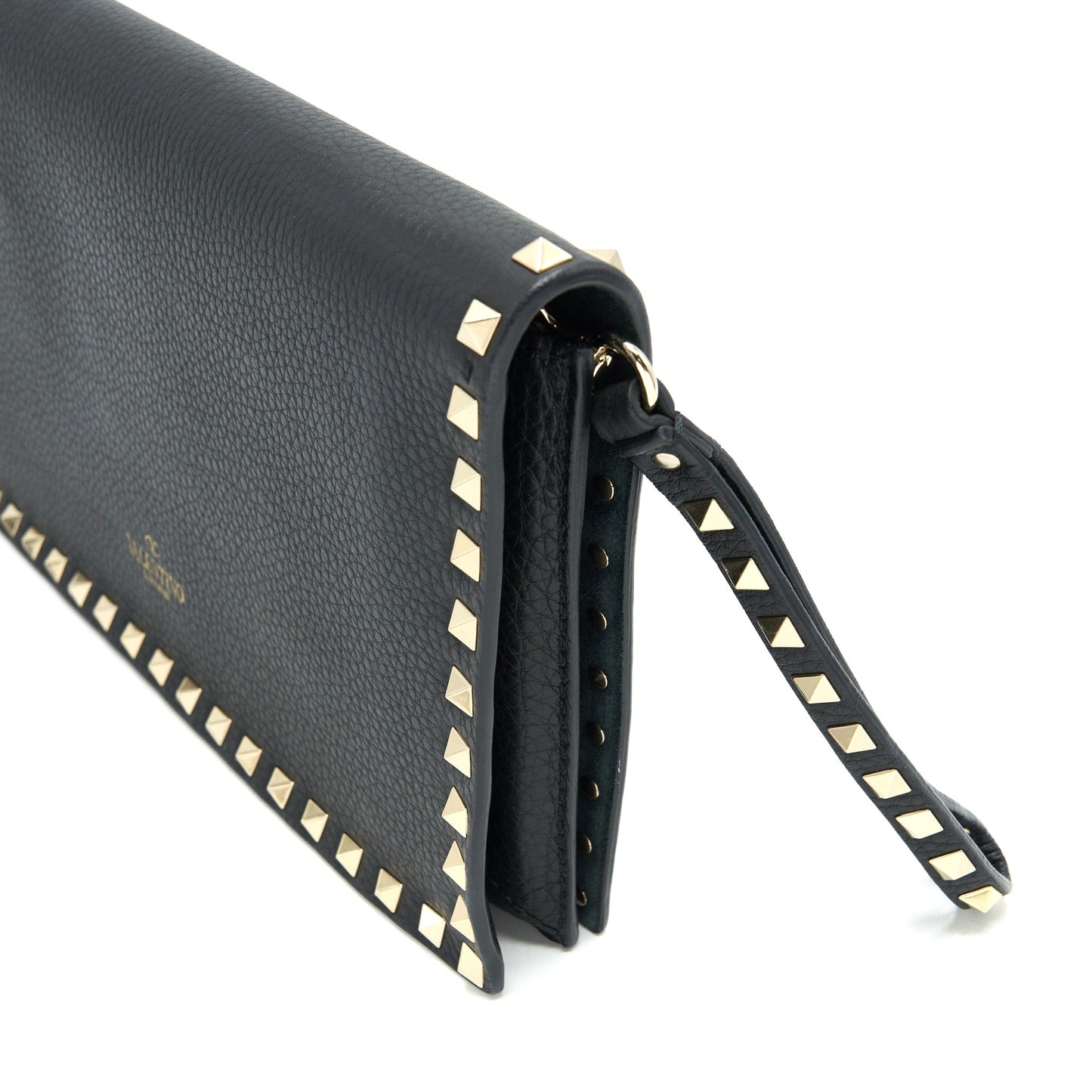 Valentino Garavani Rockstud Leather Clutch Black