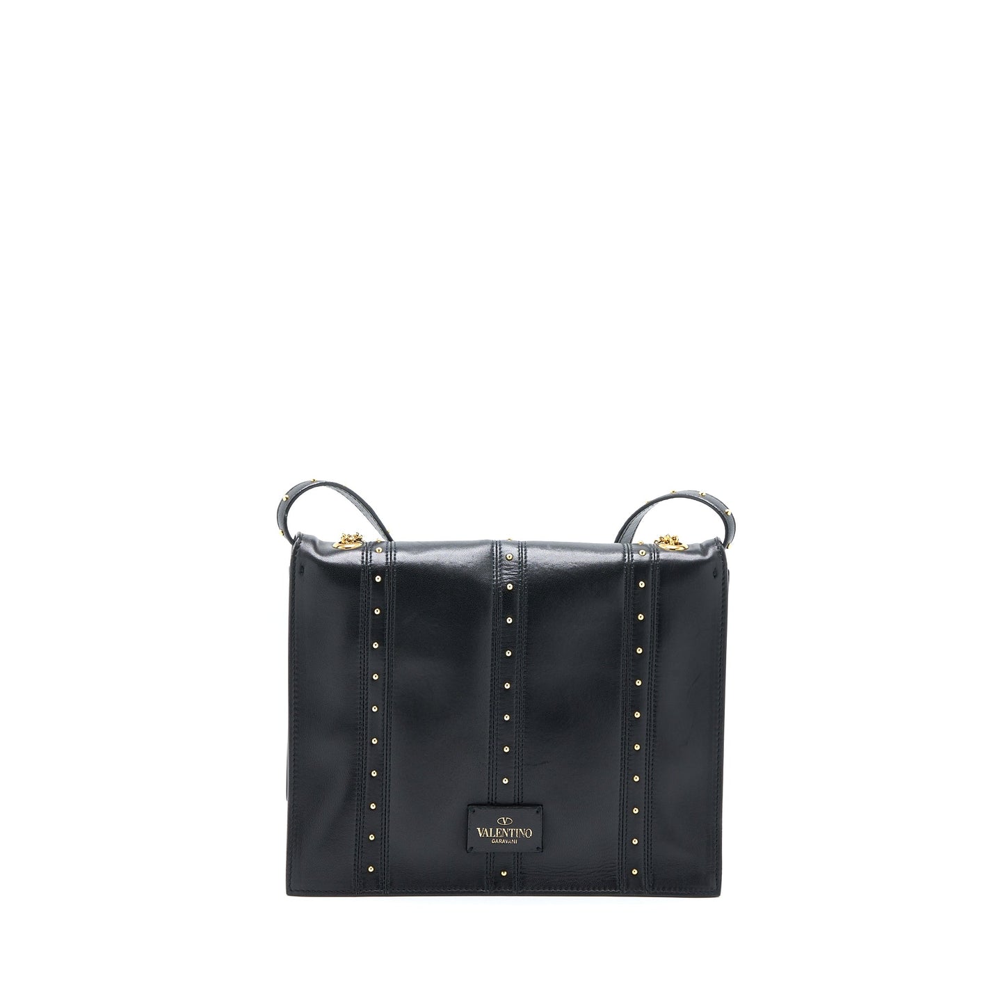 Valentino Rockstud Flap Bag Lambskin Black GHW