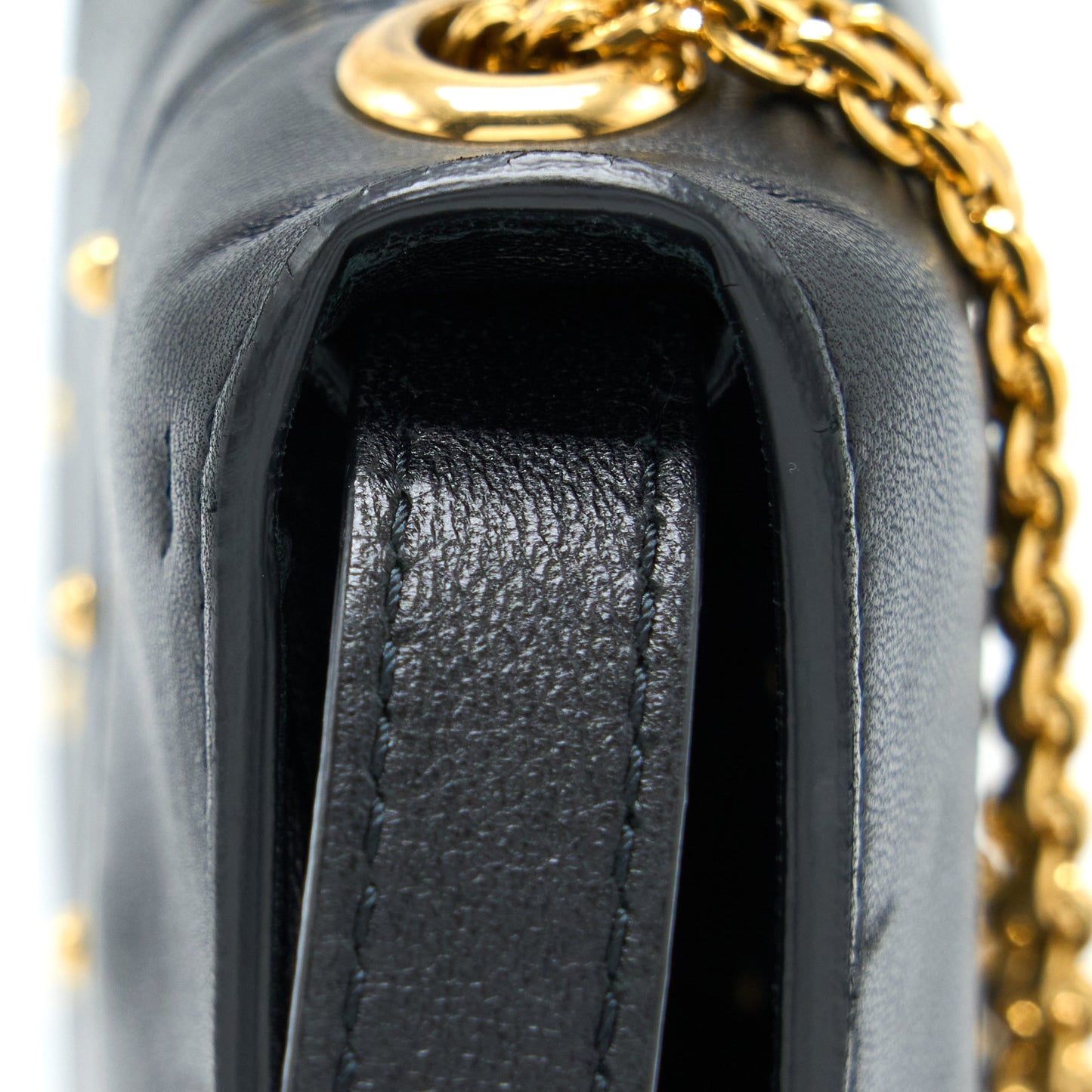 Valentino Rockstud Flap Bag Lambskin Black GHW