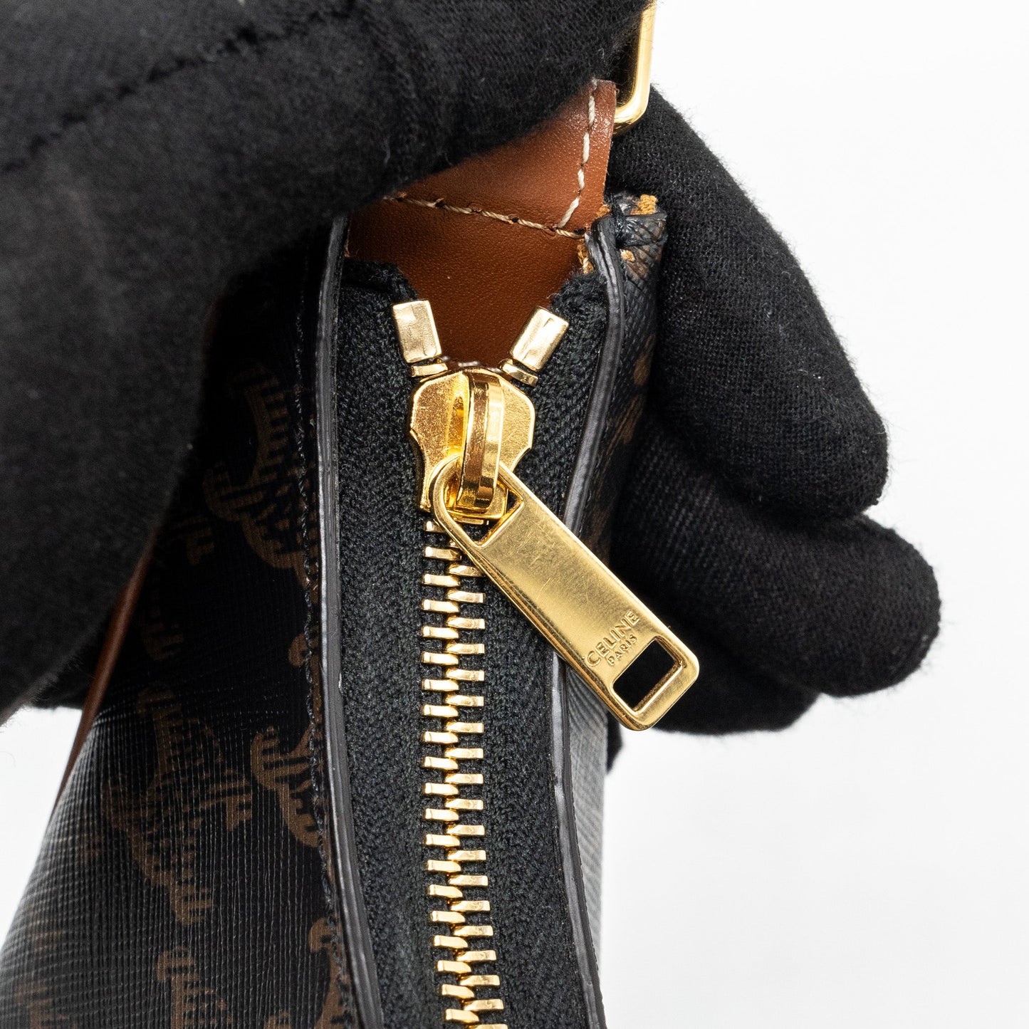 Celine Ava bag triomphe canvas / calfskin brown