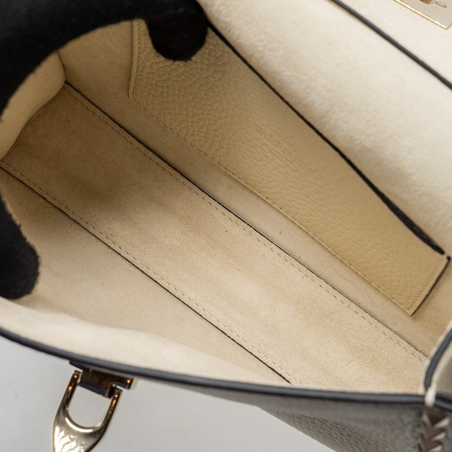 Valentino Small Rockstud Crossbody Bag Grained Calfskin Light Ivory LGHW