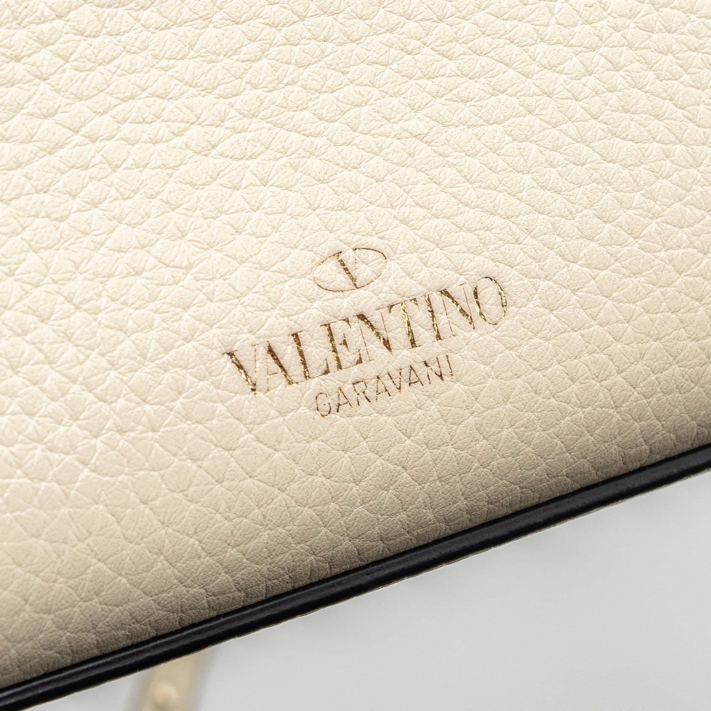 Valentino Small Rockstud Crossbody Bag Grained Calfskin Light Ivory LGHW