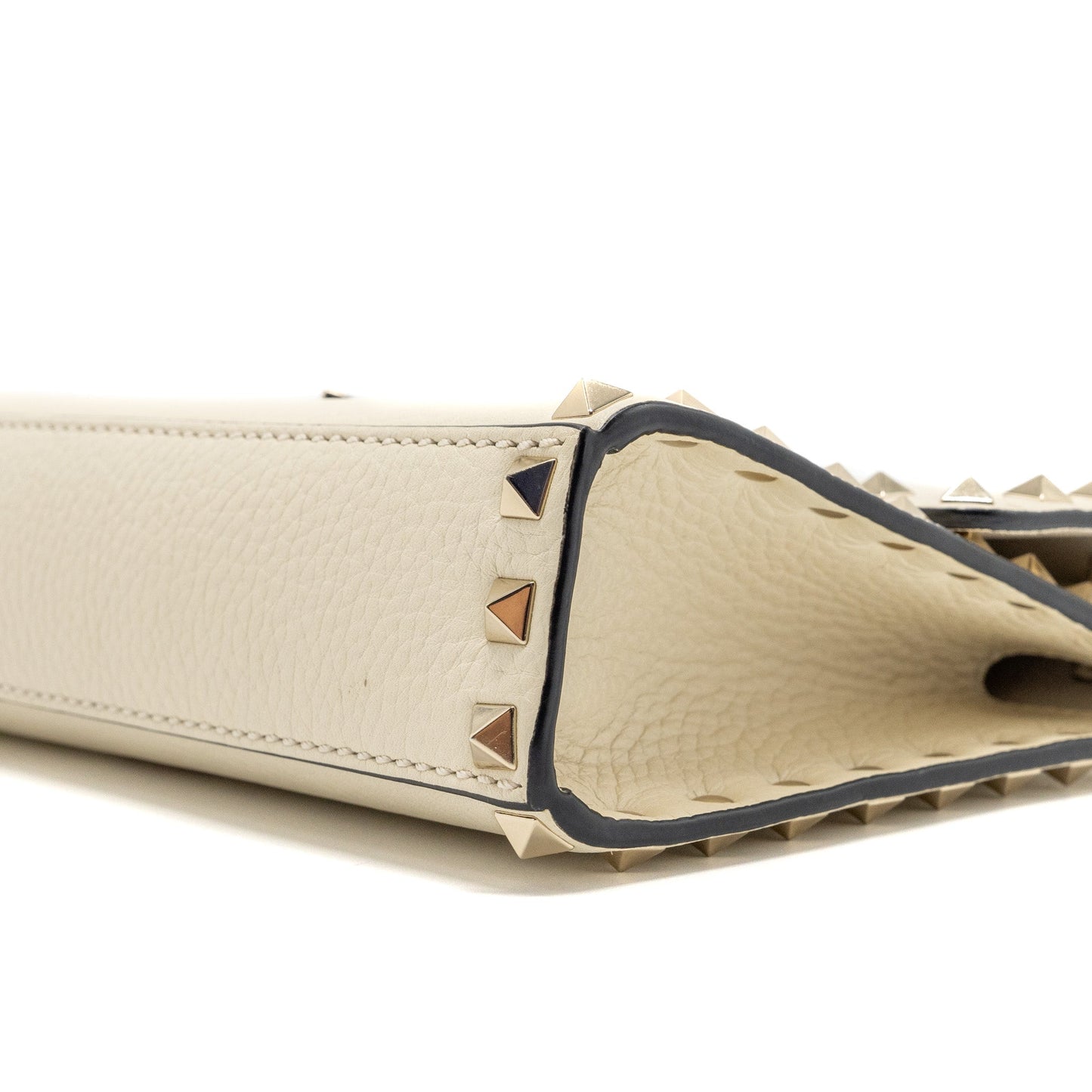 Valentino Small Rockstud Crossbody Bag Grained Calfskin Light Ivory LGHW