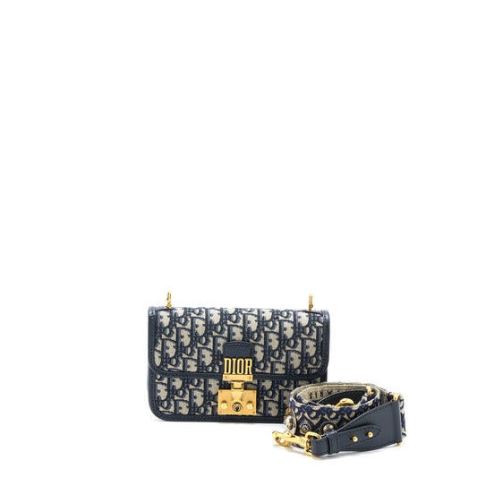 Dior Addict Flap Bag Blue Dior Oblique Jacquard