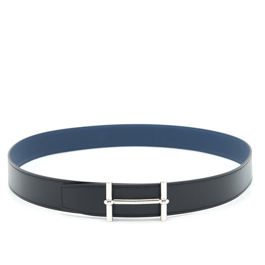 Hermes 100cm Men’s Belt 38mm Black/ Dark Blue SHW