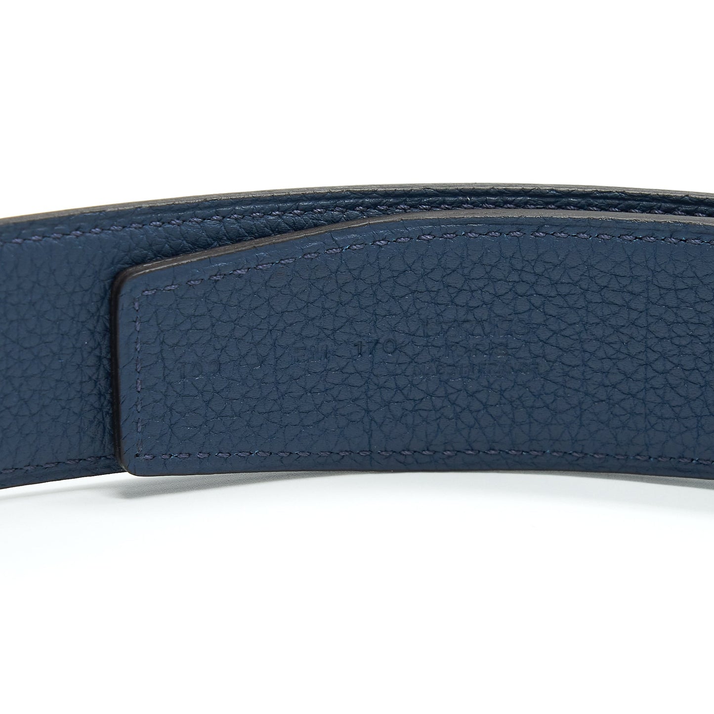 Hermes 100cm Men’s Belt 38mm Black/ Dark Blue SHW