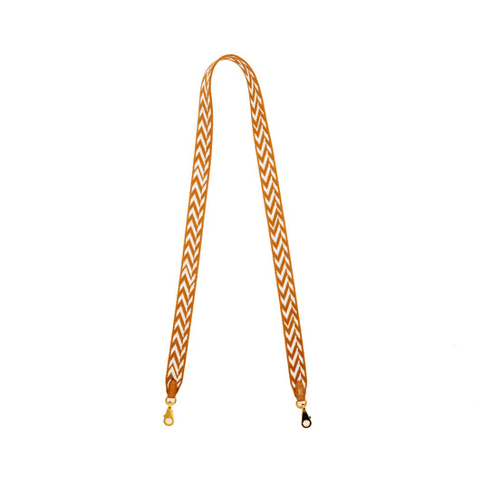 Hermes 110cm Shoulder Strap Canvas / Leather Brown / Multicolour GHW Stamp D