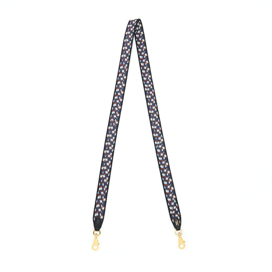 Hermes 105cm Multicolour Canvas Strap Black GHW Stamp D