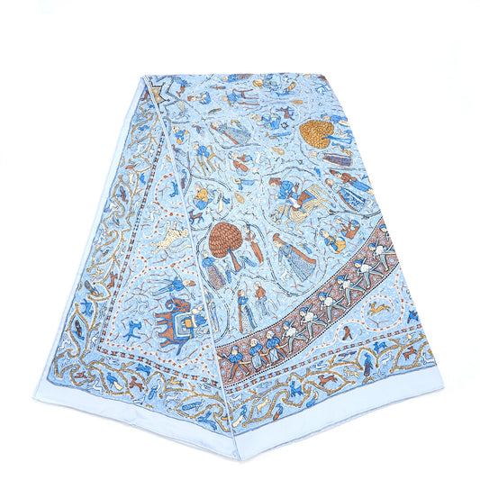 Hermes 140cm Silk Scarf/Shawl Avec L'Aimable Autorisation du Lalbhai Dalpatbhai Indology