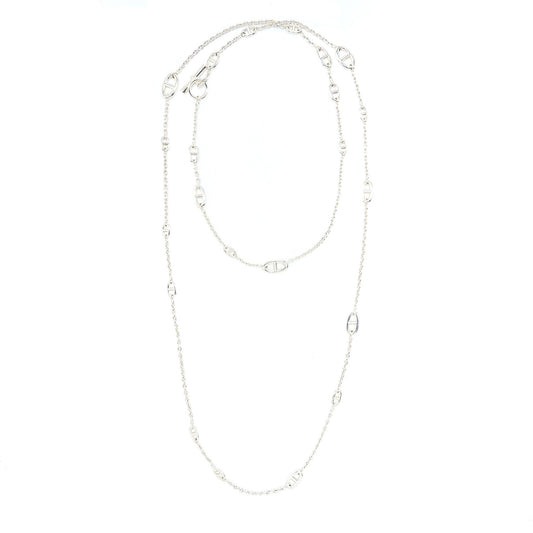 Hermes 160cm Farandole Long Necklace Silver Tone