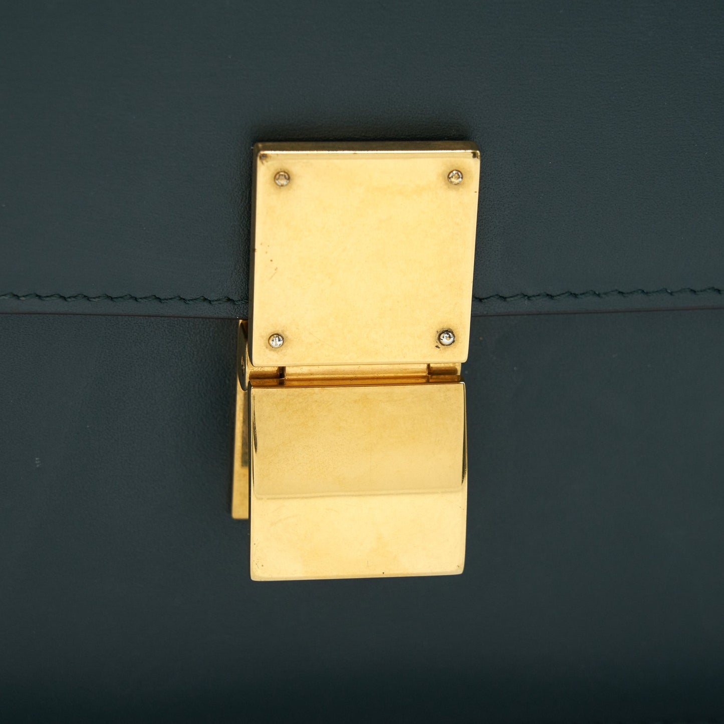 Celine Box Amazon Green calfskin Leather