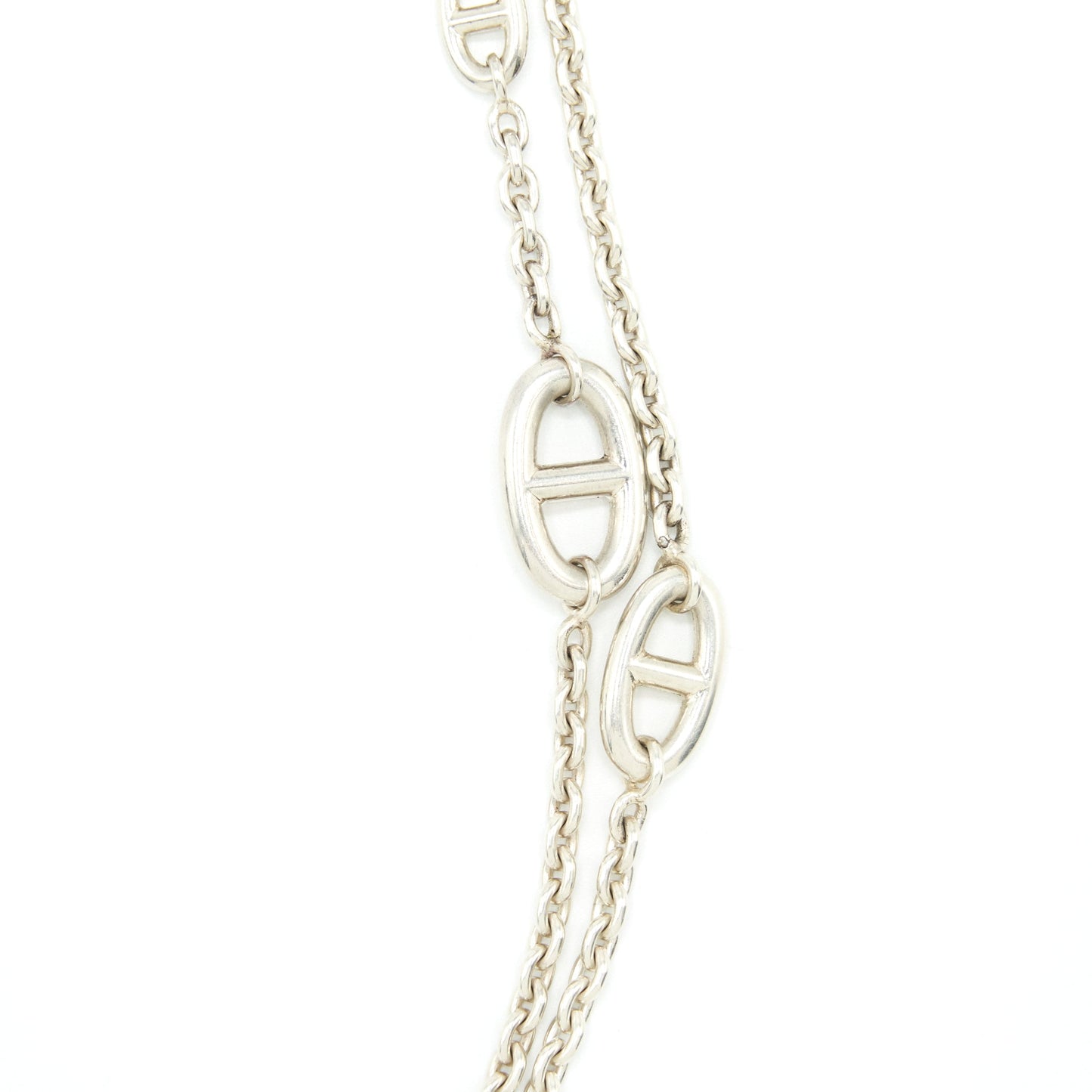 Hermes 160cm Farandole Long Necklace Silver Tone