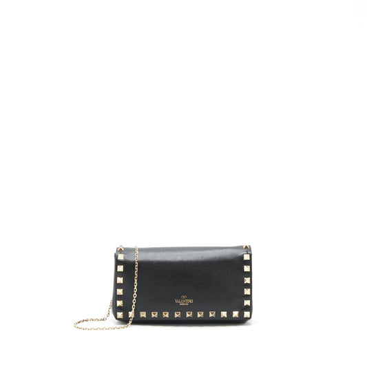 Valentino Rockstud Mini Flap Crossbody Bag Black LGHW