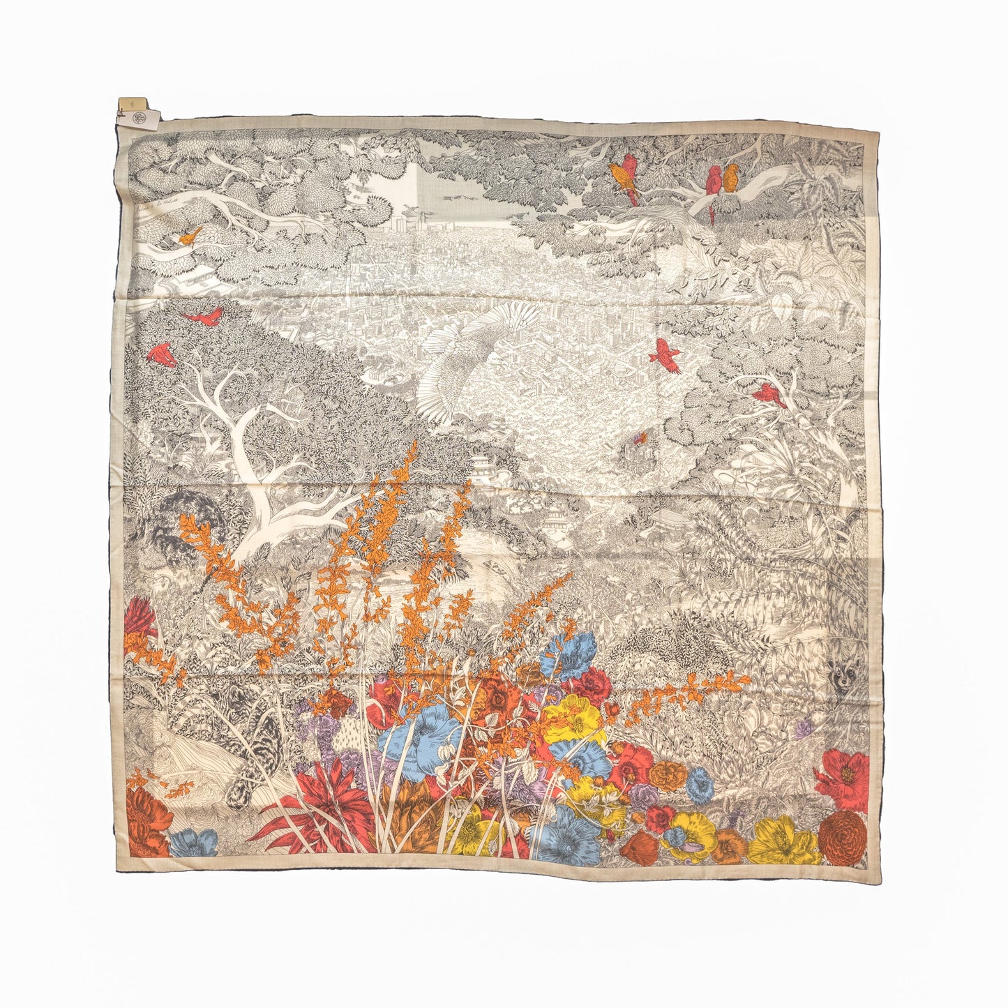 Hermes 140cm Retour A La Nature Cashmere/Silk Shawl/Scarf